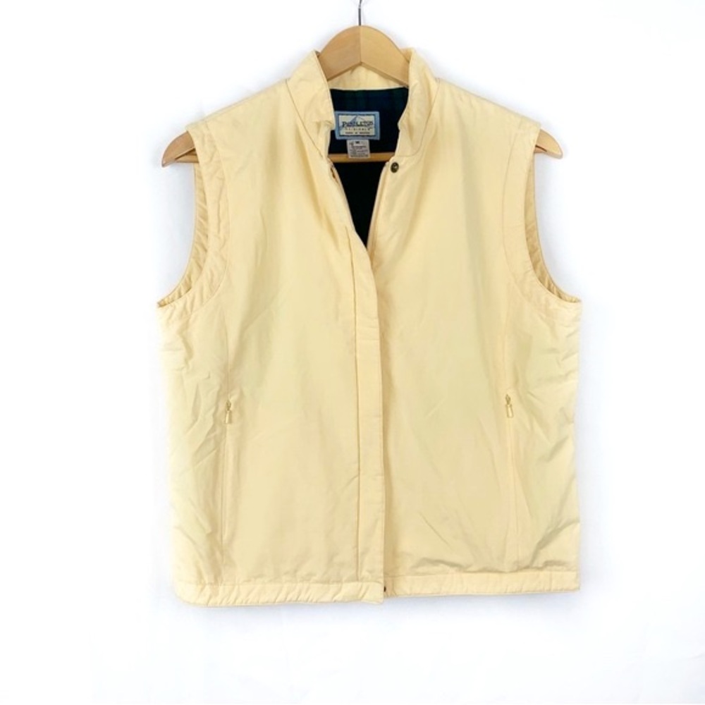 Pendleton Yellow Zip Front Vest Plaid Lined